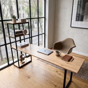 Escritorio con Estantes (ambientada IA)