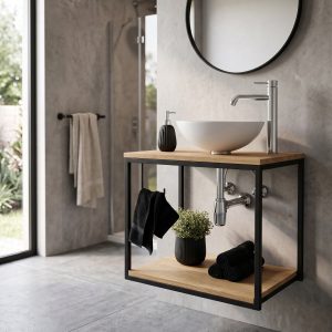Mueble Mesada De Baño Para Colgar (ambientada IA)