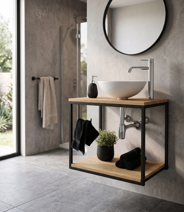 Mueble Mesada De Baño Para Colgar (ambientada IA)