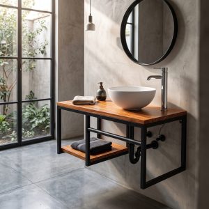 Mueble Baño Para Lavamanos (ambientada IA)