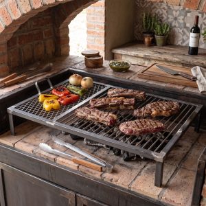 Parrilla Simple Con Malla Descanso (ambientada IA)