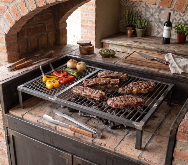 Parrilla Simple Con Malla Descanso (ambientada IA)