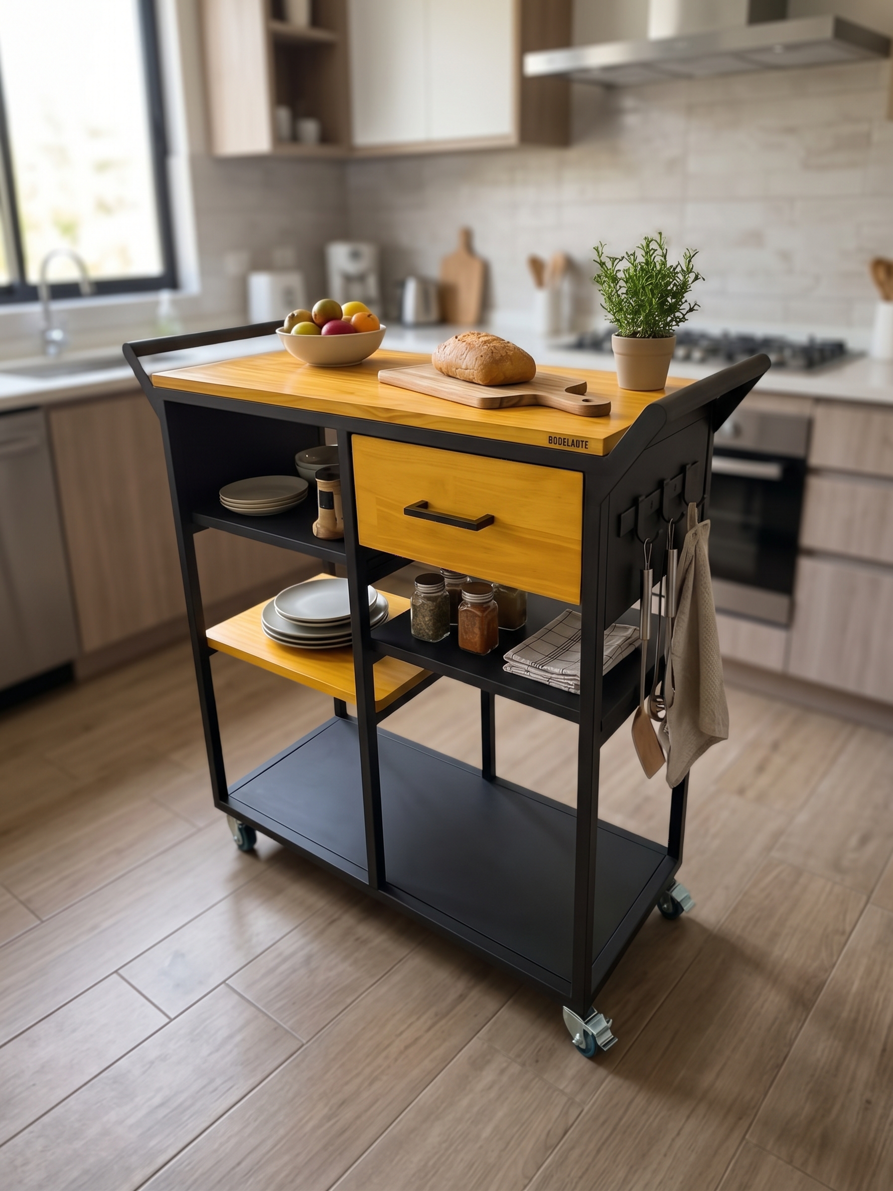 Mesa auxiliar con ruedas para cocina - Imagen 10