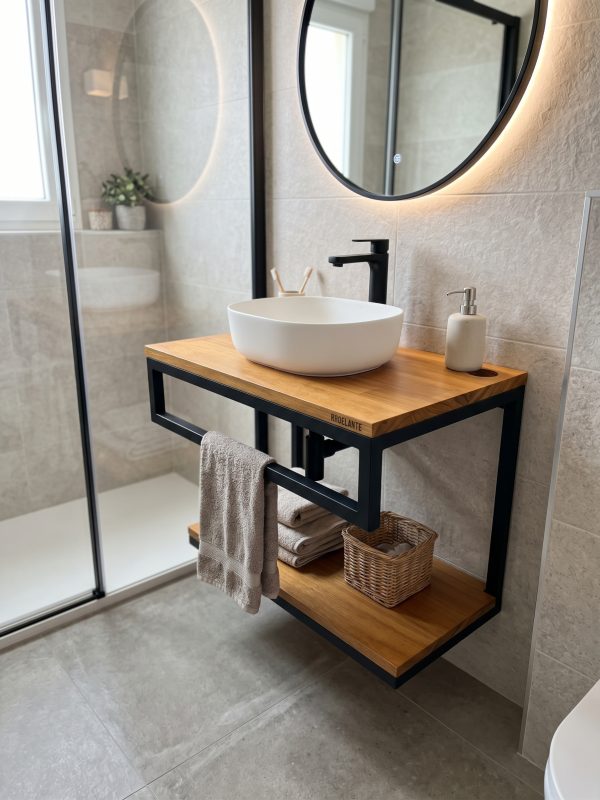 Mueble de baño colgante (ambientada IA)