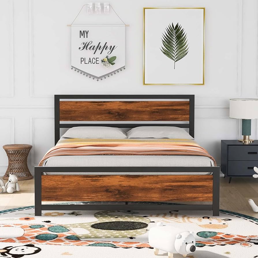 Cama de hierro y madera para tu dormitorio ideal