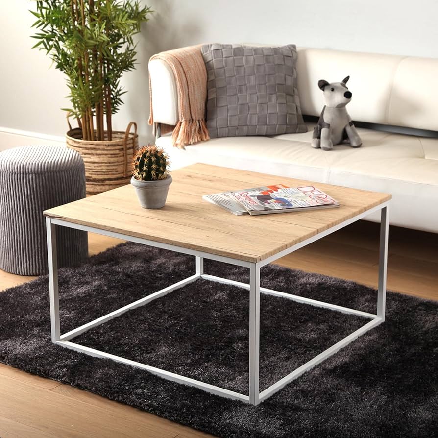 Mesa de centro cuadrada estilo moderno minimalista