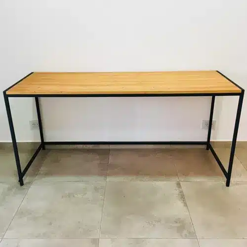 Mesa auxiliar de hierro y madera para oficina